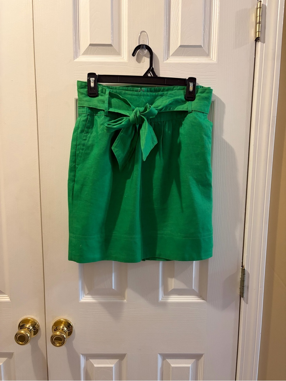 Banana Republic Bright Green Tie-Waist Mini Skirt